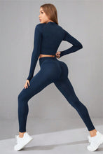 Cargar imagen en el visor de la galería, Mock Neck Long Sleeve Top and Pants Active Set
