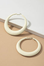 Load image into Gallery viewer, Large color coated puffy hoop earrings
