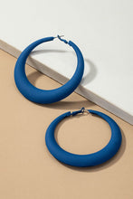 Load image into Gallery viewer, Large color coated puffy hoop earrings
