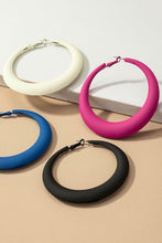 Load image into Gallery viewer, Large color coated puffy hoop earrings
