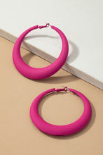 Load image into Gallery viewer, Large color coated puffy hoop earrings
