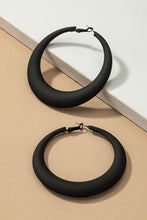 Load image into Gallery viewer, Large color coated puffy hoop earrings
