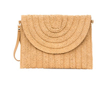 Cargar imagen en el visor de la galería, Straw Foldover Convertible Clutch
