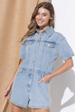 Cargar imagen en el visor de la galería, Washed Denim Overall Romper
