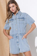 Cargar imagen en el visor de la galería, Washed Denim Overall Romper
