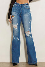 Cargar imagen en el visor de la galería, High Rise Distressed Flare Jeans
