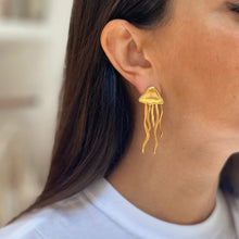 Load image into Gallery viewer, 18K Gold-Plated Stainless Steel Jellyfish Earrings
