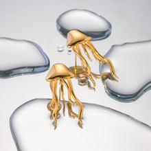 Load image into Gallery viewer, 18K Gold-Plated Stainless Steel Jellyfish Earrings
