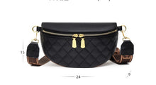 Cargar imagen en el visor de la galería, Myra Quilted Leather Crescent Sling Bag
