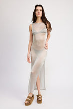 Cargar imagen en el visor de la galería, SHEER MAXI DRESS WITH SIDE SLIT
