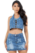 Cargar imagen en el visor de la galería, FASHION DENIM TWO PIECE SKIRT SET
