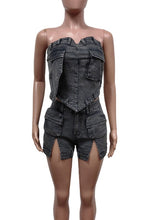 Load image into Gallery viewer, WOMEN FASHION DENIM TWO PIECE SET
