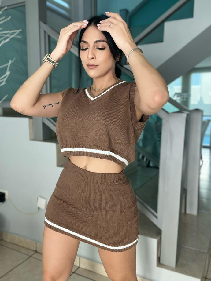 Mocha Skirt Set