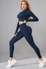 Cargar imagen en el visor de la galería, Mock Neck Long Sleeve Top and Pants Active Set
