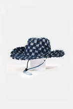 Cargar imagen en el visor de la galería, Fame Checkered Fringe Denim Cowboy Hat
