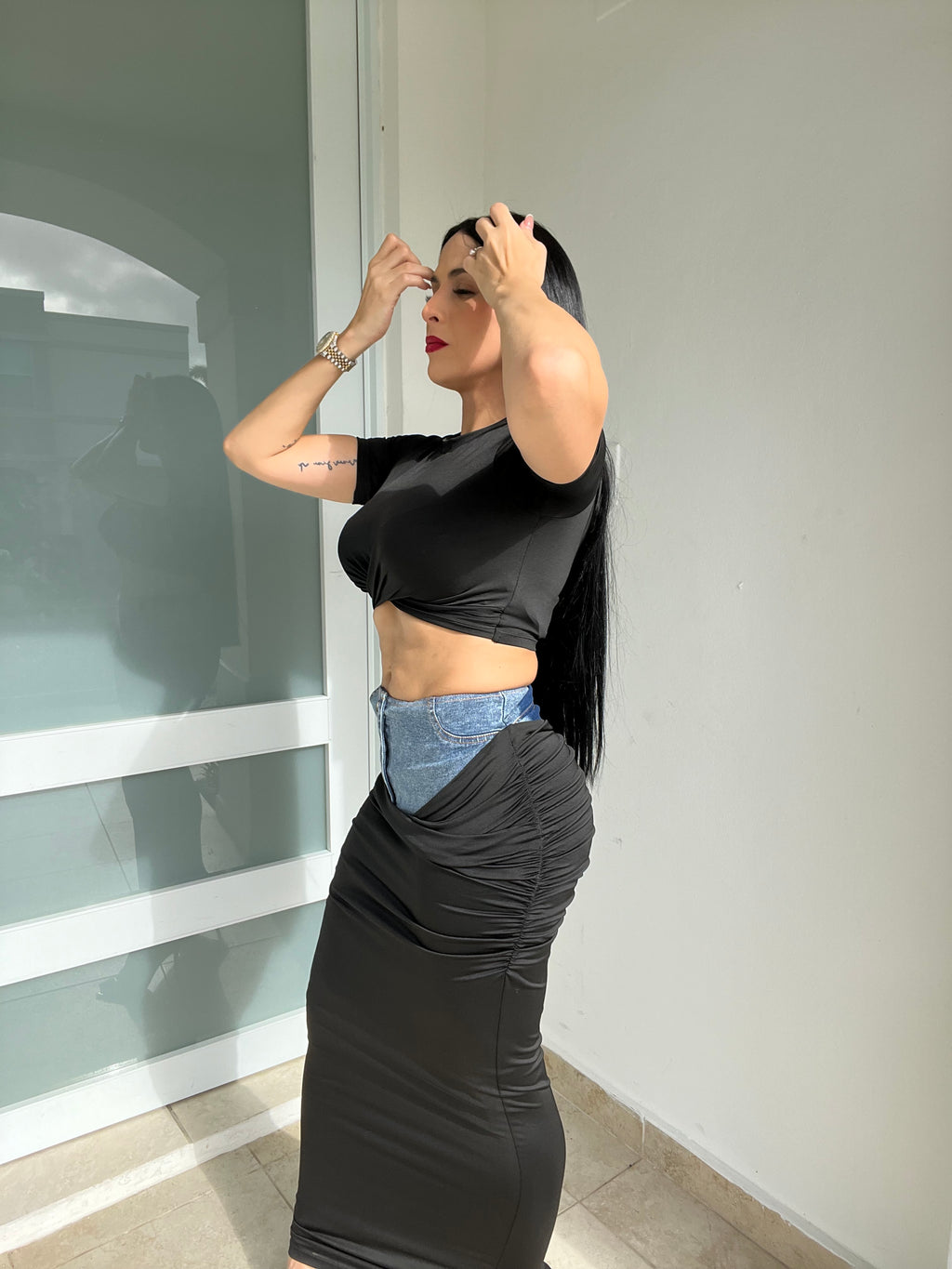 Maxi Denim Skirt Set