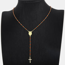 Cargar imagen en el visor de la galería, Stainless Steel Beaded Cross Necklace
