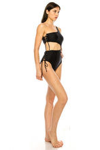 Cargar imagen en el visor de la galería, ONE PIECE SIDE LACE CUTOUT ONE SHOULDER SWIMSUIT
