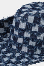 Cargar imagen en el visor de la galería, Fame Checkered Fringe Denim Cowboy Hat
