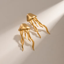 Load image into Gallery viewer, 18K Gold-Plated Stainless Steel Jellyfish Earrings
