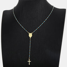 Cargar imagen en el visor de la galería, Stainless Steel Beaded Cross Necklace
