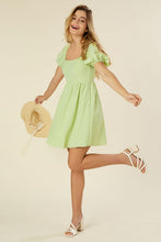 Cargar imagen en el visor de la galería, Tie back dress with puff sleeves
