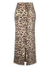 Cargar imagen en el visor de la galería, Honey Slit Leopard Midi Skirt
