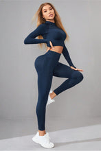 Cargar imagen en el visor de la galería, Mock Neck Long Sleeve Top and Pants Active Set
