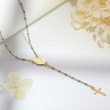 Cargar imagen en el visor de la galería, Stainless Steel Beaded Cross Necklace
