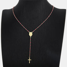 Cargar imagen en el visor de la galería, Stainless Steel Beaded Cross Necklace
