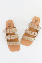 Cargar imagen en el visor de la galería, D-LANA-02-STUDED, FLAT, SANDALS
