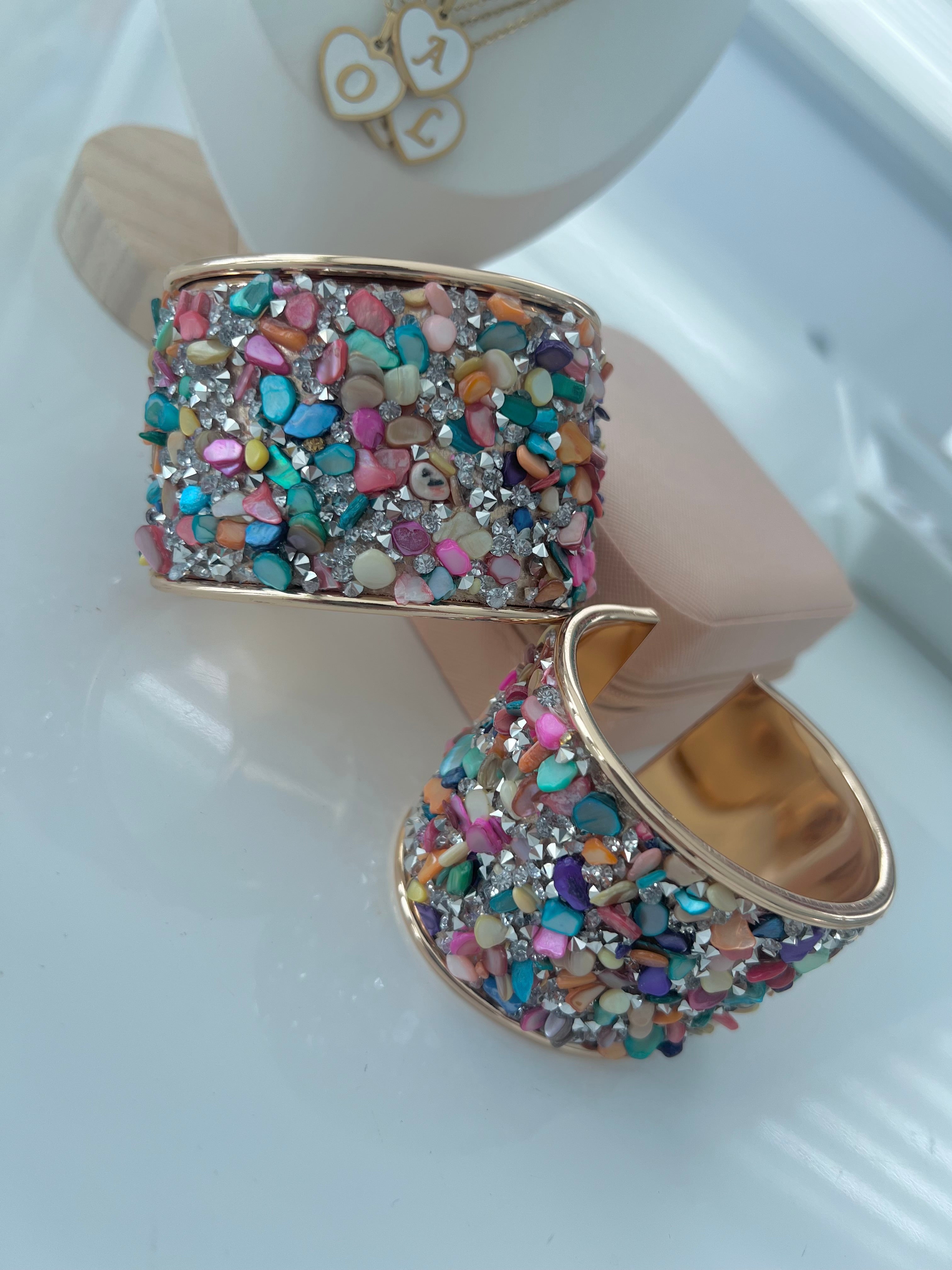 Crystal rainbow cuff