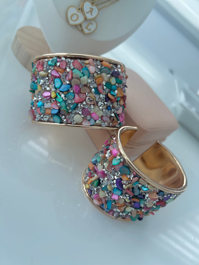 Crystal rainbow cuff