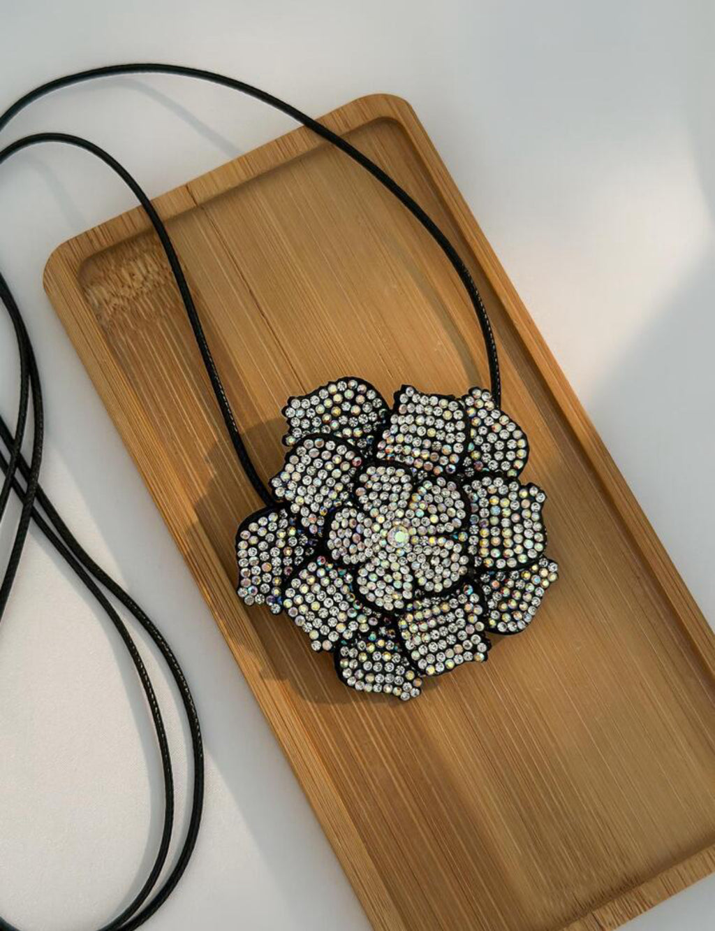 Rhinestone Flower Choker