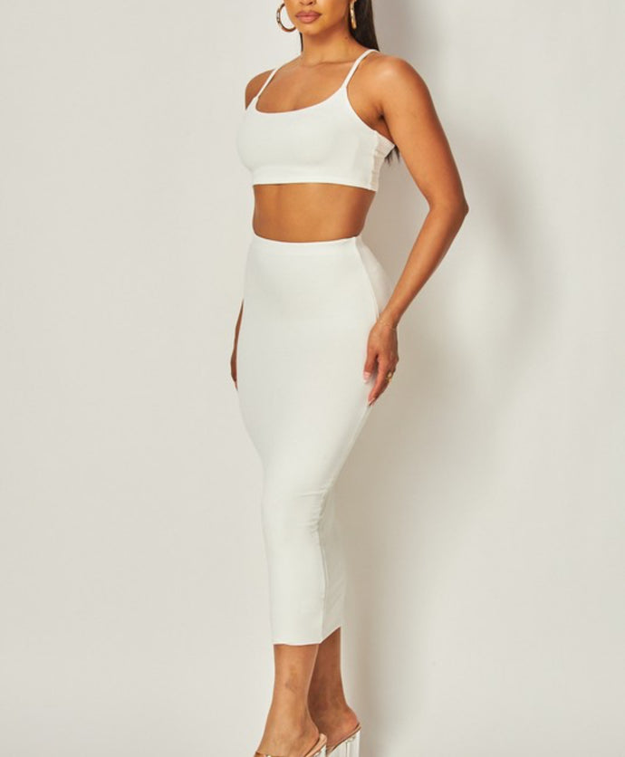 Two Piece Crepe Set - Cream