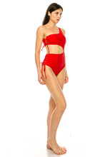 Cargar imagen en el visor de la galería, ONE PIECE SIDE LACE CUTOUT ONE SHOULDER SWIMSUIT
