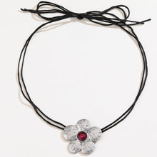 Load image into Gallery viewer, Tied Alloy Rhinestone Flower Shape Necklace
