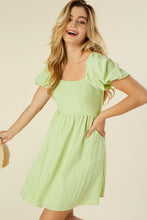 Cargar imagen en el visor de la galería, Tie back dress with puff sleeves
