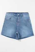 Cargar imagen en el visor de la galería, Rhinestone High Waist Denim Shorts
