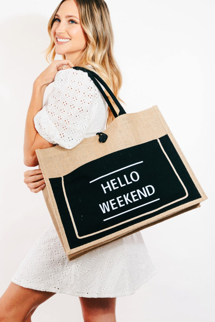 Hello Weekend Tote Bag