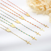 Cargar imagen en el visor de la galería, Stainless Steel Beaded Cross Necklace
