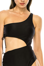 Cargar imagen en el visor de la galería, ONE PIECE SIDE LACE CUTOUT ONE SHOULDER SWIMSUIT
