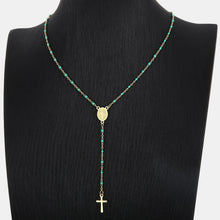 Cargar imagen en el visor de la galería, Stainless Steel Beaded Cross Necklace
